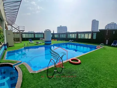 Free AC, parking, gym, pool and kids’ area. Prime location near shops, cafes, all services and Dubai exit.