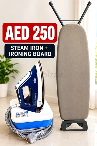 Braun Steam Iron with Folding Ironing Board - Good Condition