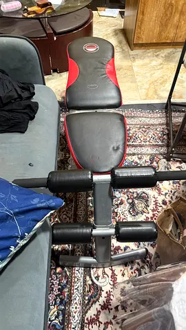 Adjustable Workout Bench with Leg Curl Attachment - Good Condition