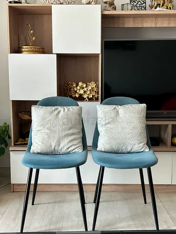 Blue Velvet Dining Chairs – Set of 2