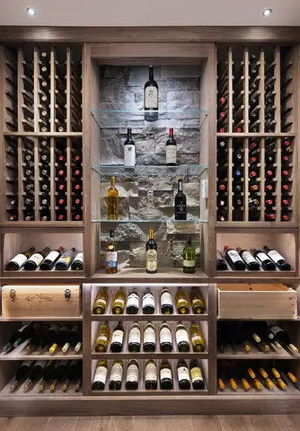 Custom Built-in Wine Rack and Display Cabinet