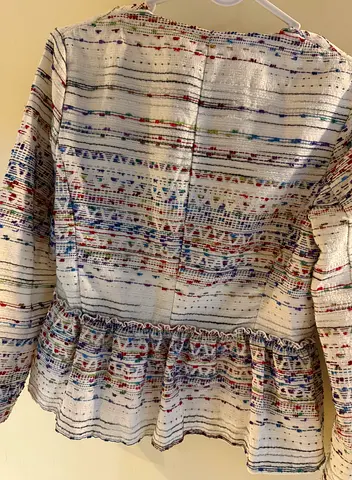 Zara Basic Multicolor Woven Peplum Jacket – Size S