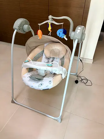 JUNIORS Baby electric swing rocker with tray - good condition