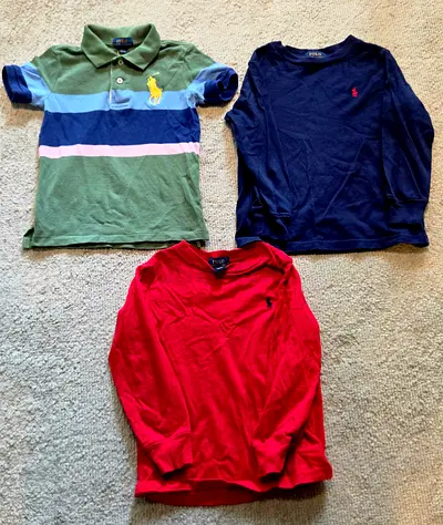 Lot of 3 Ralph Lauren kids long sleeve & polo shirts — size 4T