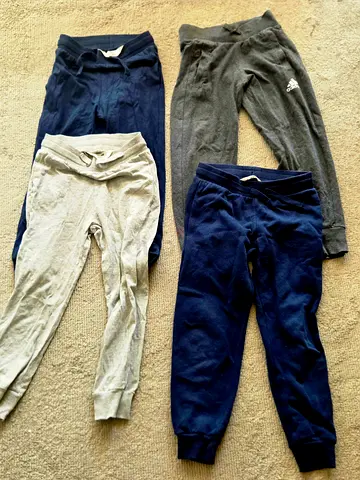 Bundle of 4 kids' jogger pants / sweatpants ( H&M & adidas)- size 6-7 years, good used condition