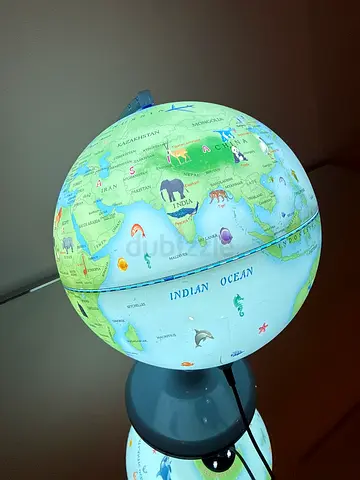 illuminated educational world globe
