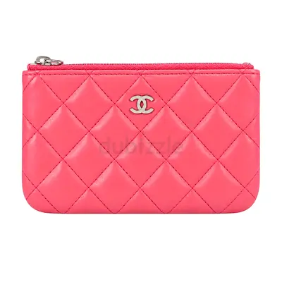 Chanel Quilted Mini O Case in Pink Lambskin