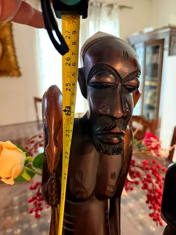 Hand-Carved African Wooden Male Figure — 27cm Tall