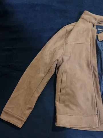 Brown suede-style men's jacket, size M (good condition)