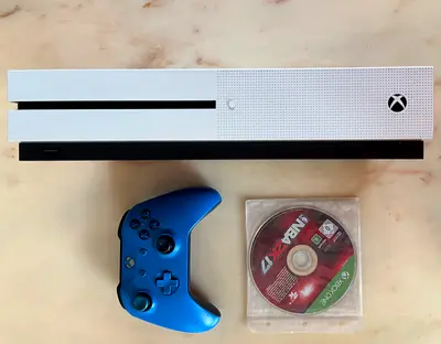 Classifieds: White Xbox One S console with blue controller and NBA 2K14 ...