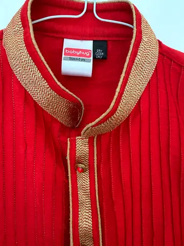 Baby hug , red festive kurta pyjama for boys 4-5 yrs