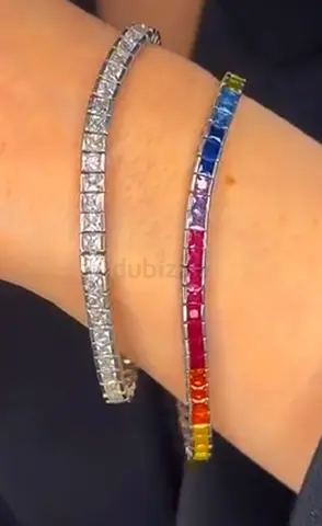 Two silver tennis bracelets