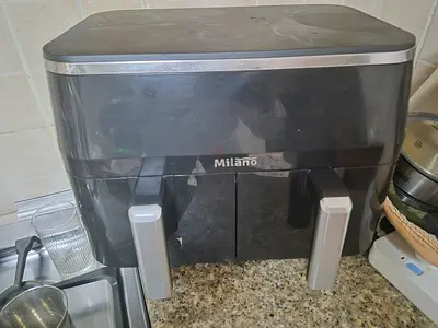 Milano Double-Drawer Air Fryer — 2-basket compact unit, used
