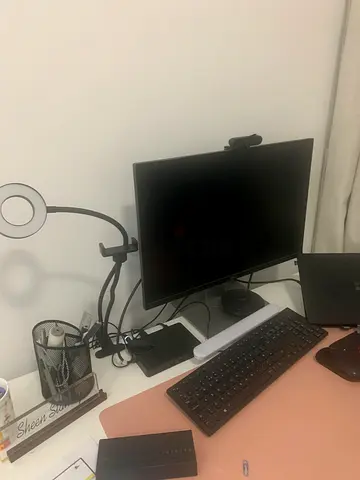 Adjustable Table ( standing ) ,  chair , Monitor and office things  - Good Working Condition