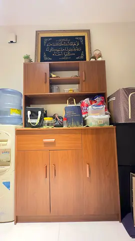 Wooden Storage Cabinet with Upper Hutch - Good Condition