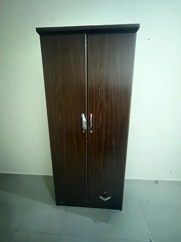 Dark Wood 2-Door Wardrobe / Armoire - Good Condition