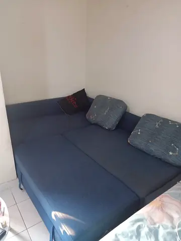 Bed King size - Blue L-shaped Sofa Bed in Good Condition
