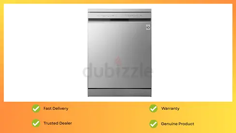 LG Dishwasher 14 Place Setting Quad Wash Platinum Silver, Turbo Cycle 1 YEAR WARRANTY
