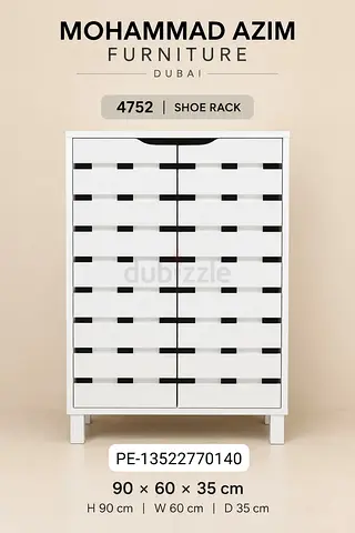 White Multi-Drawer Shoe Rack / Cabinet 90x60x35 cm
