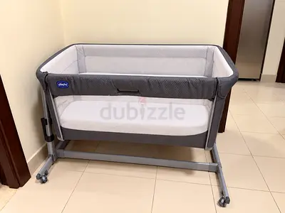 Chicco Next2Me Grey Bedside Crib - Good Condition