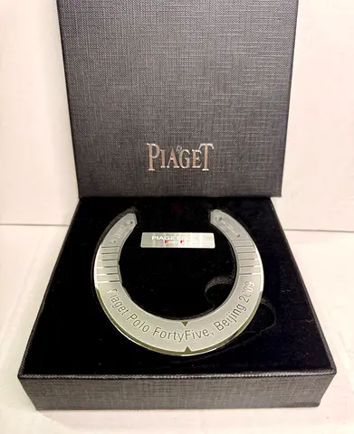 Rare Piaget Polo FortyFive Beijing 2009 Metal Horseshoe Paperweight / VIP Collector Item w