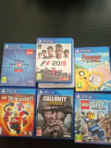 Bundle of 6 PS4 Games (The Incredibles, F1 2015, Call of Duty, LEGO City, Adventure Time, Disney)