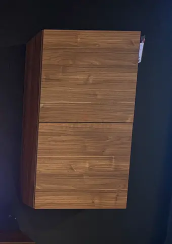 Wall-mounted wooden cabinet with two doors - walnut finish (Home center)