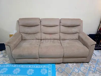 Beige 3-Seater Recliner Sofa - Comfortable Family Sofa