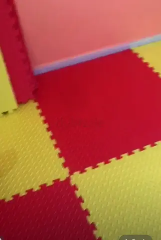 Interlocking Foam Play Floor Mats - Red and Yellow 100cm x 100cm (Good Condition)