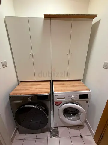 White Cabinet — Fits Above Washer/Dryer, Perfect Condition