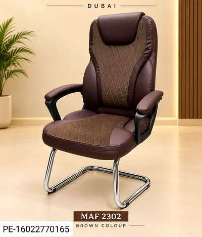 Brown PU Leather Executive Visitor Chair (MAF 2302) - Good Condition