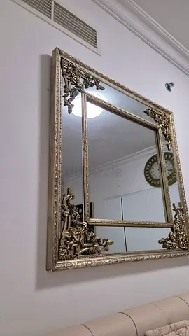 Large Ornate Decorative Wall Mirror — Silver Antique Finish