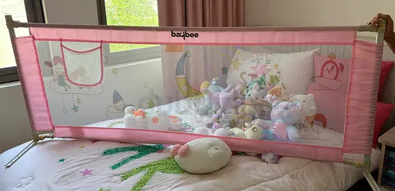 Used Pink Bed Rail Guard / Safety Side Rail for Toddler Bed
