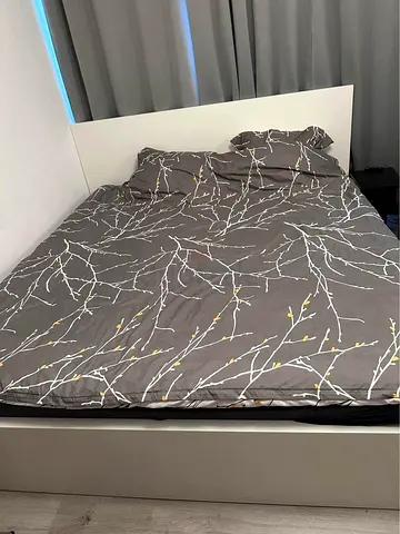 IKEA Malm Queen size bed frame with mattress - Good Condition