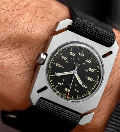 Black DWC Terra Field Watch on Nylon Strap - unboxed