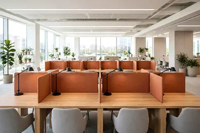 Briselle Oak Workstation Bench, Office Desks - Timberline