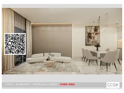Contemporary 1BR + Study room Apartment in Gold Crest Tower D - Down payment 10% | Modern Living