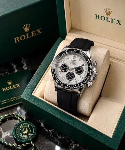 Rolex Cosmograph Daytona with Meteorite Dial on Rubber Strap - Box & Papers