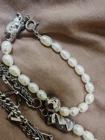 Original perls necklace with bracelet sets