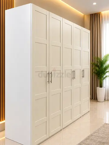Large6 Door White Wardrobe / Armoire - Modern Design