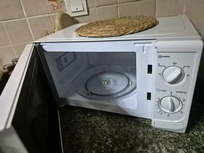 Compact White Microwave Oven - Working, Clean Interior