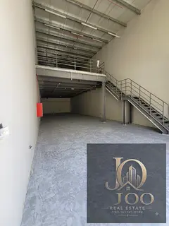 Industrial sheds in Ajman, 3,240 sq. ft. total, with mezzanine and three-phase power.