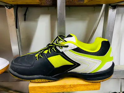 Black and Neon Yellow Sports Shoes - Size Unknown, Good Condition