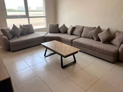 L-shaped fabric corner sofa- good condition