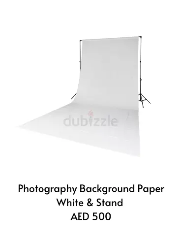 White Photography Background Paper with Stand - Good Condition