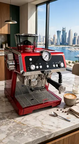 De'Longhi Professional Espresso Machine with Grinder - Red