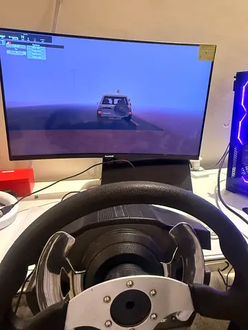 Thrustmaster-style racing wheel and pedal set with gearbox thrustmaster — ready for racing