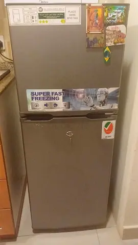 Used Silver Double-Door Refrigerator - Good Working Condition