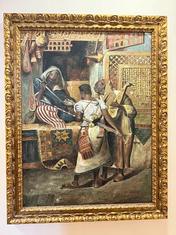 Original Oil Painting Arabic Market scene