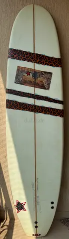 Longboard Surfboard - 9ft Classic Single Fin with Vintage Decals